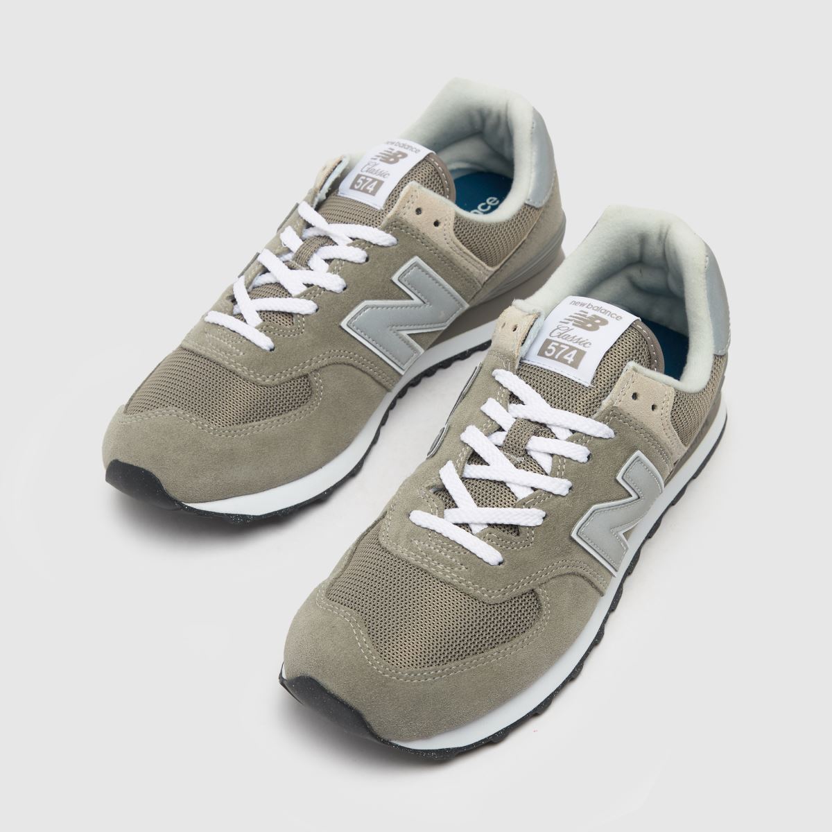 New Balance Men's 574 Trainers in Grey, Logo Detail, Suede, Size: 7