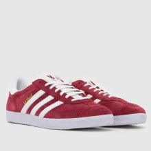 adidas Gazelle in White & Burgundy adidas Gazelle,2 of 4