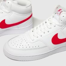 Nike court vision mid white red Clearance