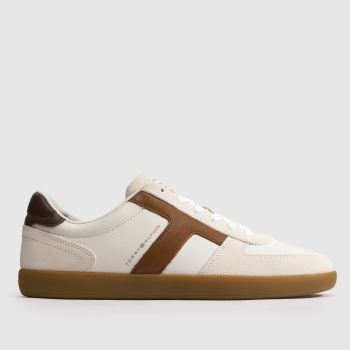 TOMMY HILFIGER White & Brown Tribeca Mens Trainers