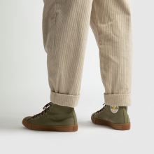 khaki earthy buck trek hi trainers