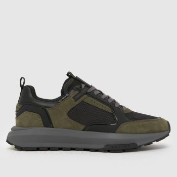 CRUYFF Black & Green Rayado Mens Trainers