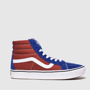 vans navy & red comfycush sk8-hi trainers vans navy & red comfycush sk8-hi trainers