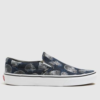 Vans black and blue classic slip-on trainers Vans black and blue classic slip-on trainers