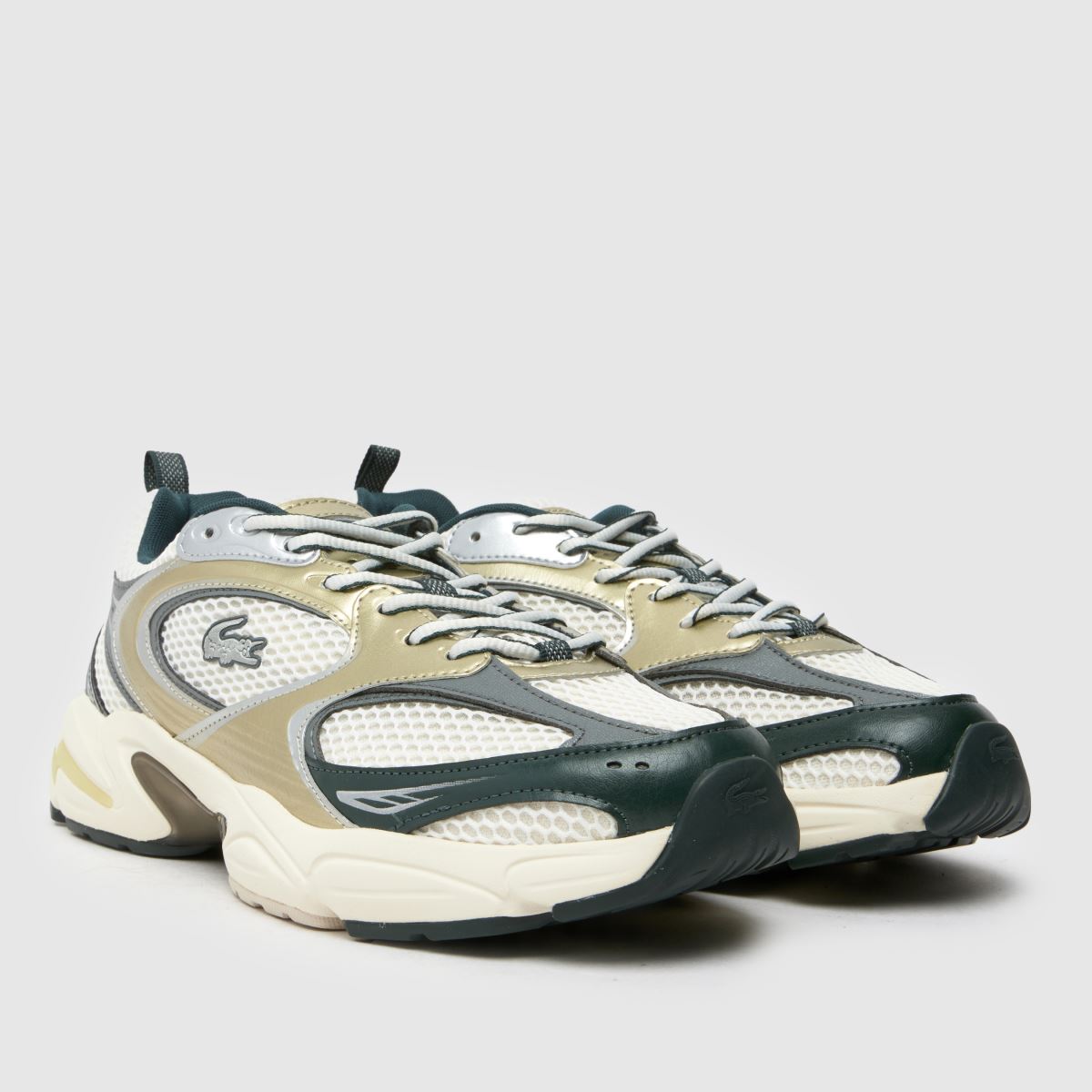 Mens White grey Lacoste Storm 96 2k Trainers schuh