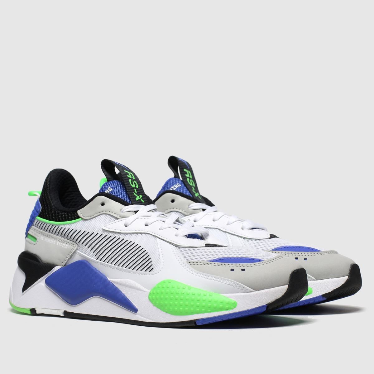 Mens White & Green PUMA Rsx Toys Trainers schuh