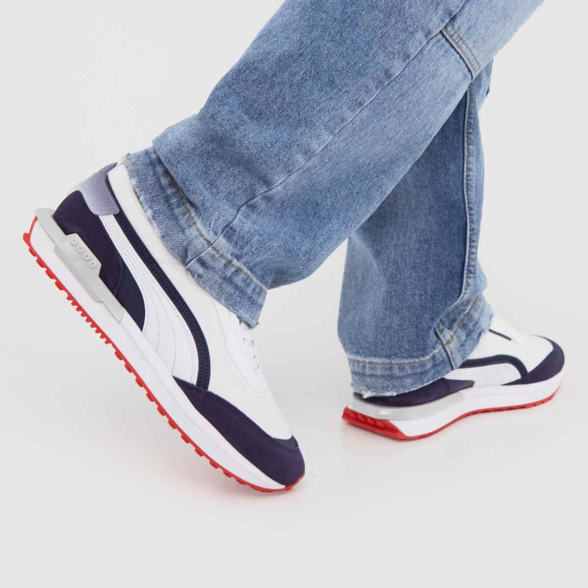 Puma White \u0026 Blue City Rider Gradient Trainers