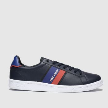fred perry navy & red b721 two tone trainers fred perry navy & red b721 two tone trainers