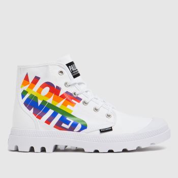 Palladium white pampa hi pride trainers Palladium white pampa hi pride trainers