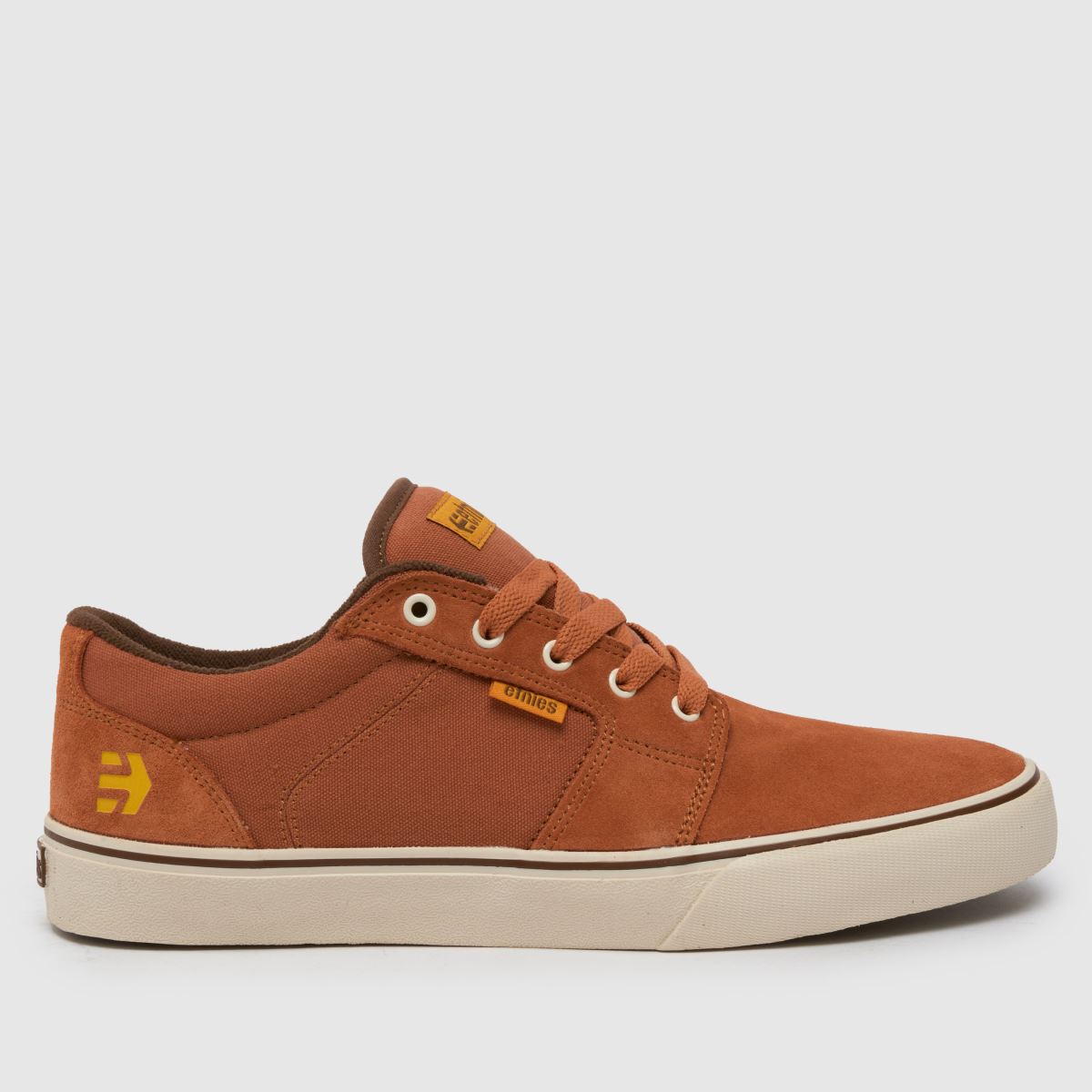 Chaussures De Skate Etnies Barge LS - Homme, Marron Clair & Orange, Taille 41.5 EU, Style Vintage Années 2000, Semelle Vulcanisée