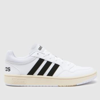 adidas White & Black Hoops 3.0 Mens Trainers