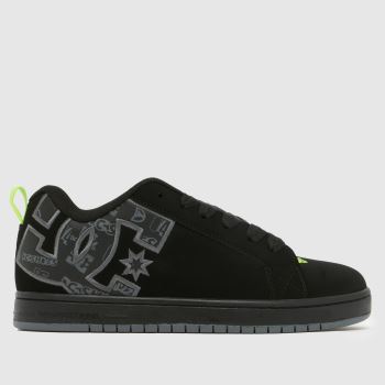 DC Black & Green Court Graffik Mens Trainers