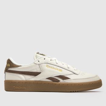 Reebok White & Brown Club C Revenge Mens Trainers
