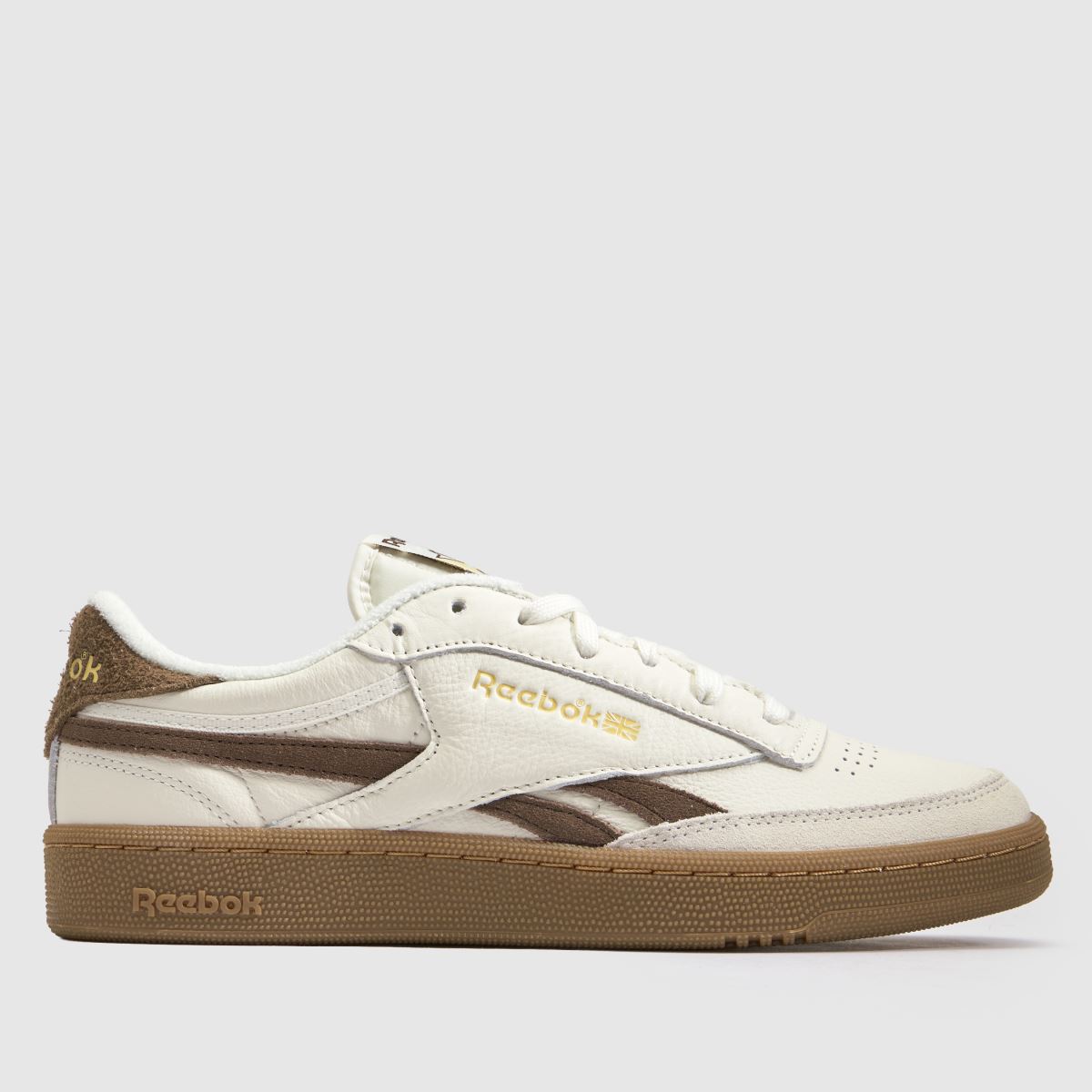 Reebok Club C Revenge in White & Brown Reebok Club C Revenge