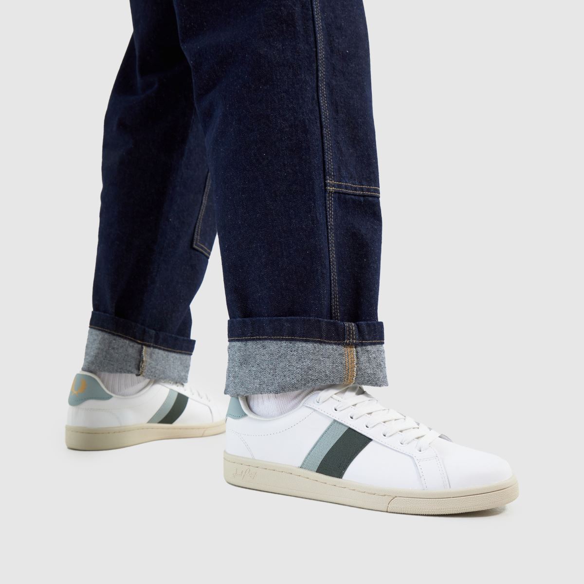 Herren Fred Perry Weiß-grau B721 Leather Sneaker Fred Perry B721 Leather 8