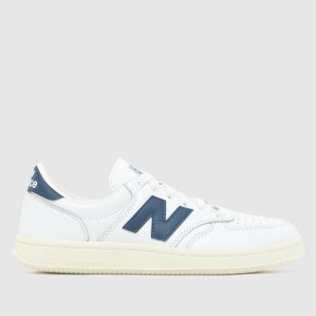New Balance White & Navy T500 Mens Trainers