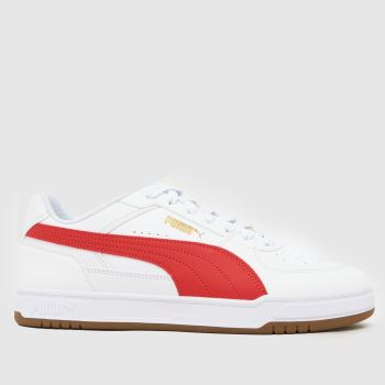 PUMA White & Red Caven III Mens Trainers