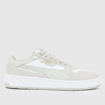 PUMA White & grey Court Classic Mens Trainers