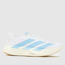adidas Adizero Evo SL in White & Pl Blue adidas Adizero Evo SL,1 of 4