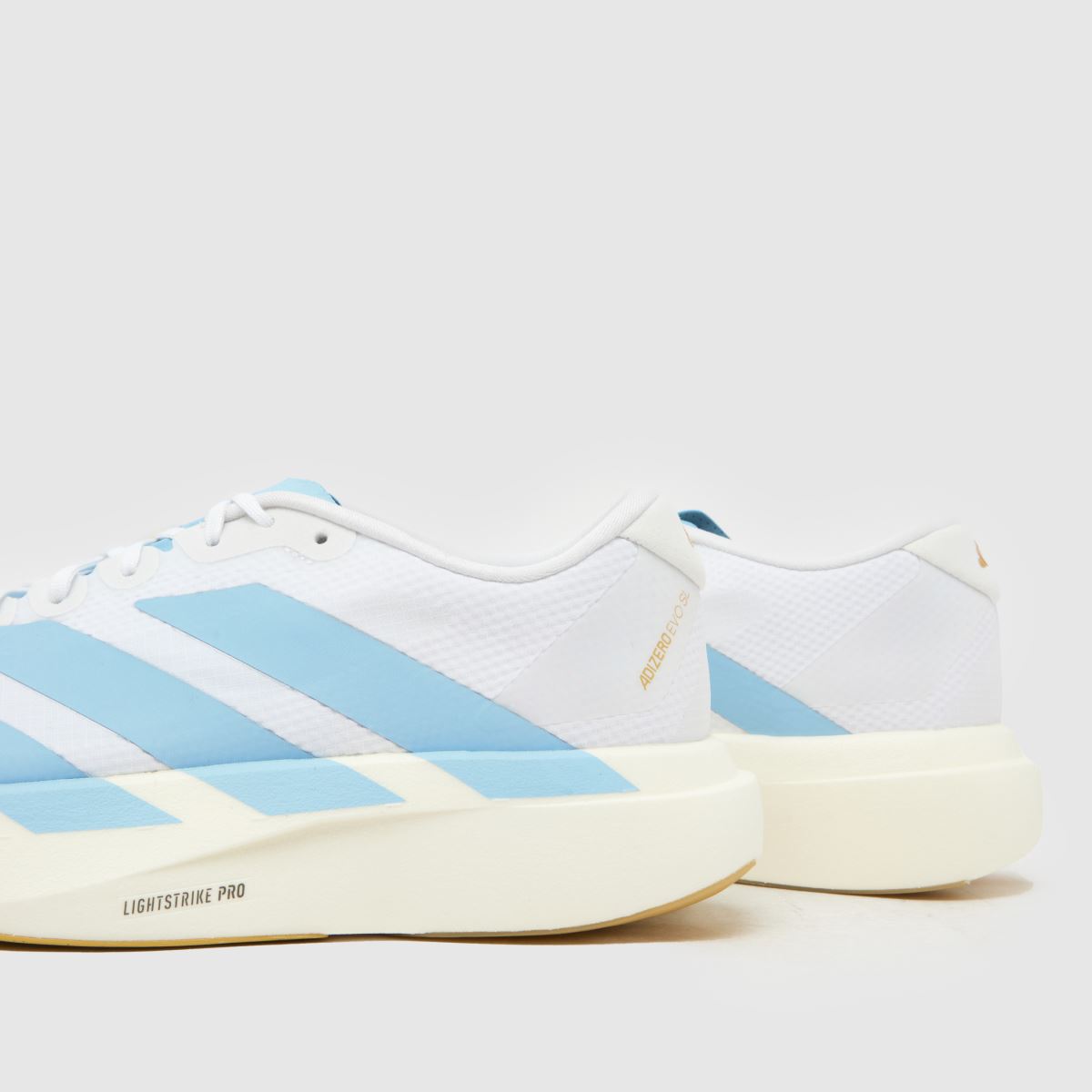 adidas Adizero Evo SL in White & Pl Blue adidas Adizero Evo SL 7