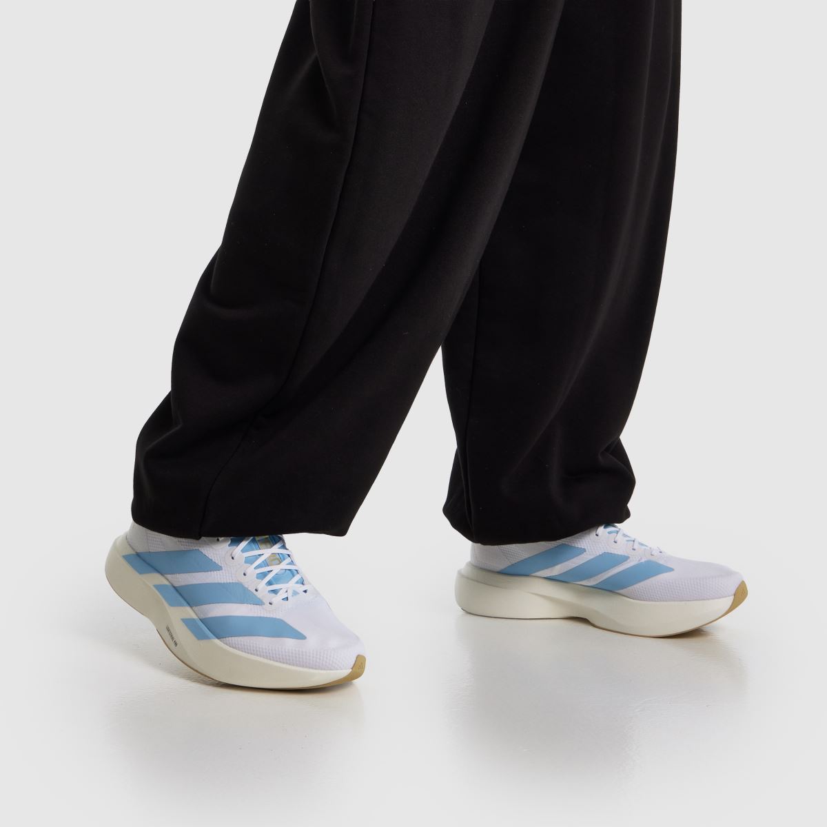 adidas Adizero Evo SL in White & Pl Blue adidas Adizero Evo SL 8