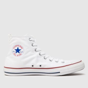 Converse White Wide Fit All Star Hi Mens Trainers