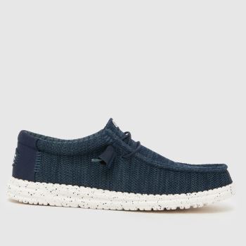 HEYDUDE Navy Wally Stretch Sox Mens Shoes