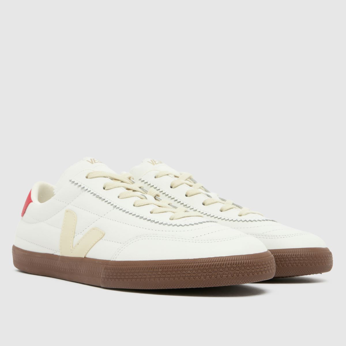 VEJA Panenka Leather in White & Red VEJA Panenka Leather 1