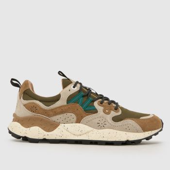 FLOWER MOUNTAIN Beige & Brown Yamano 3 Mens Trainers