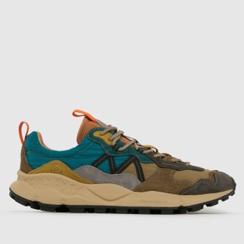 FLOWER MOUNTAIN Green Multi Lenzan Mens Trainers