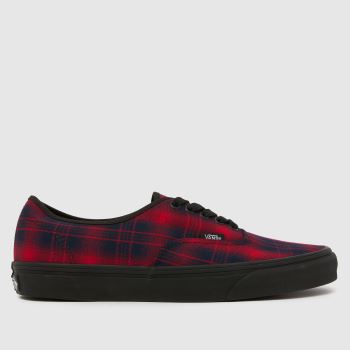 Vans Red Multi Authentic Mens Trainers