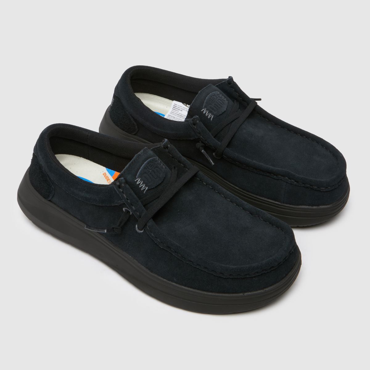 Mens Black HEYDUDE Wally Comf Suede Trainers | schuh