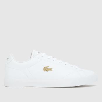 Lacoste White & Gold Lerond Set Mens Trainers