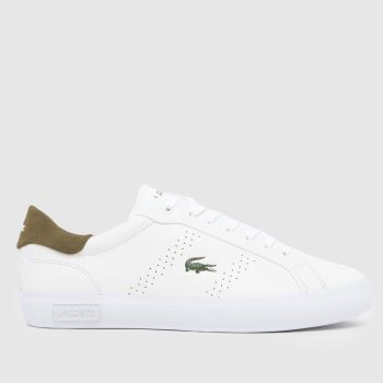 Lacoste White & Green Powercourt 2.0 Mens Trainers