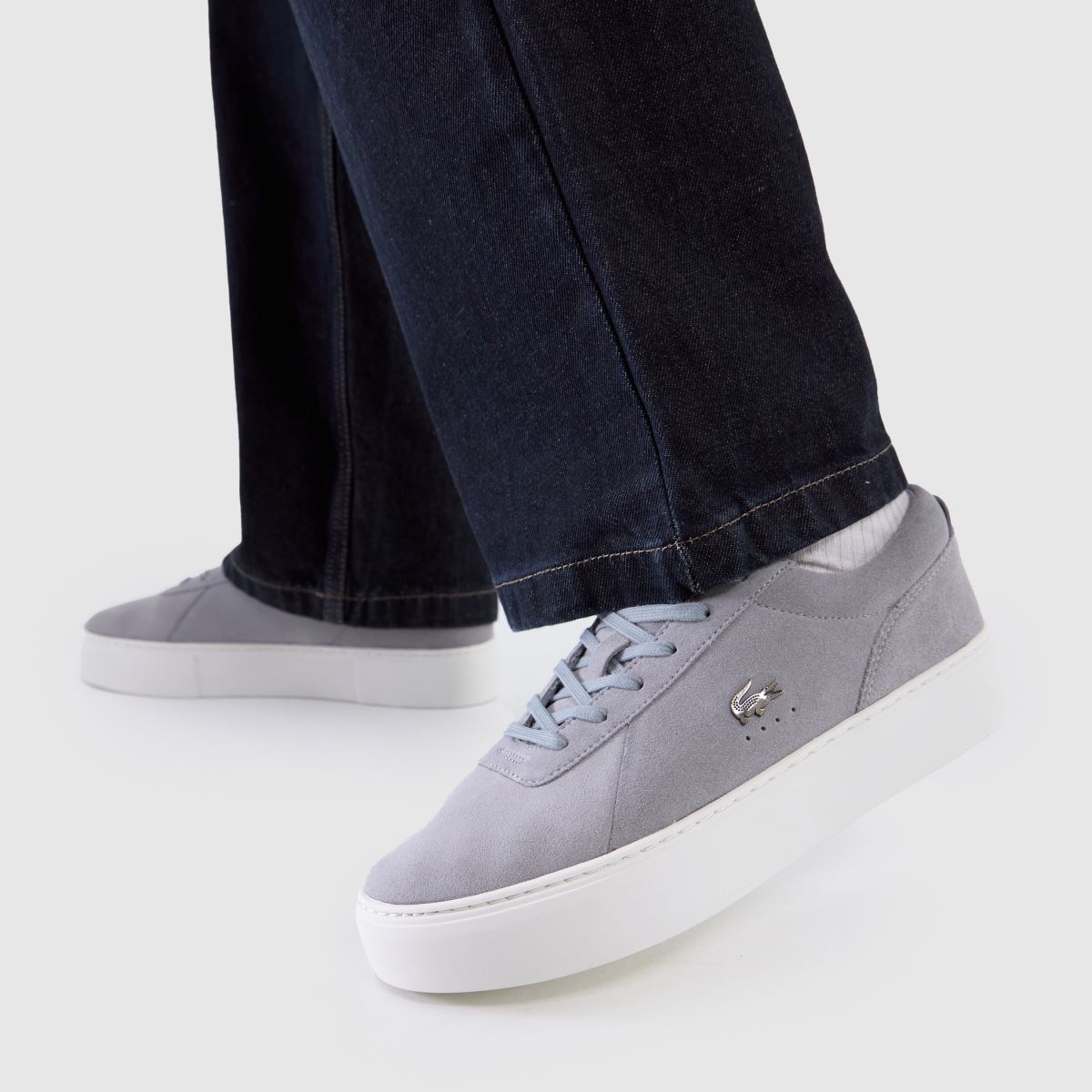 Mens Light Grey Lacoste Court Set Trainers schuh