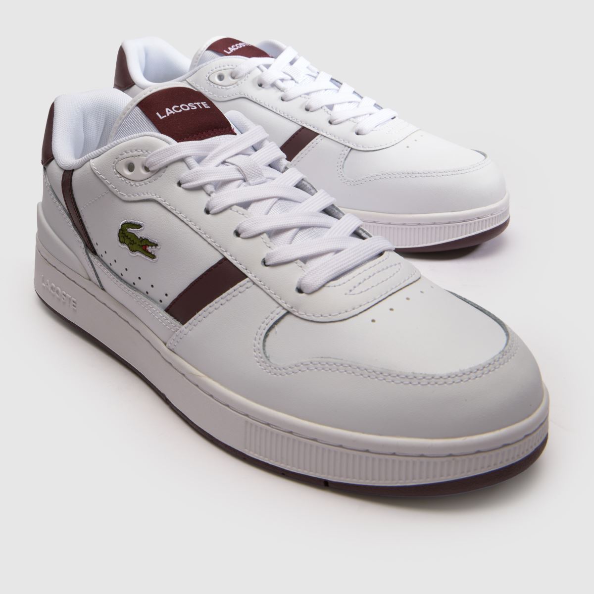 Lacoste T-Clip in White & Burgundy Lacoste T-Clip 4
