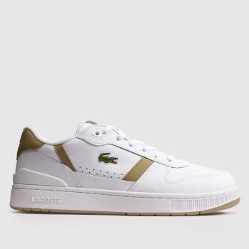 Lacoste White & Brown T-Clip Mens Trainers
