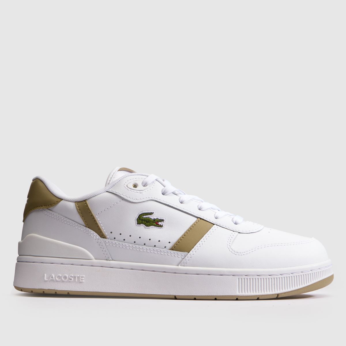 Lacoste T-Clip in White & Brown Lacoste T-Clip