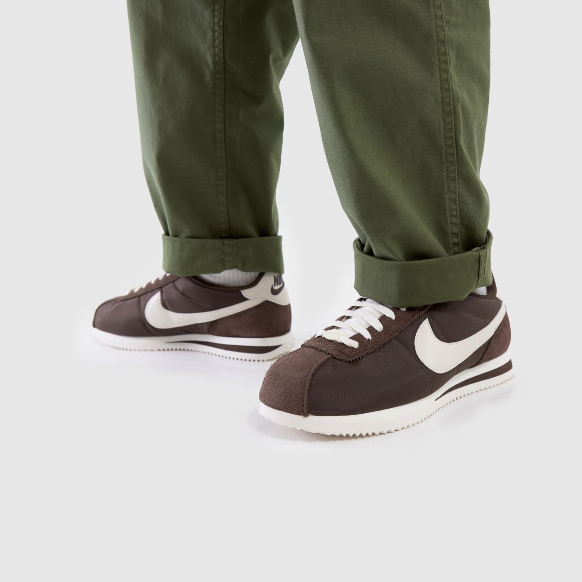 brown nike cortez mens