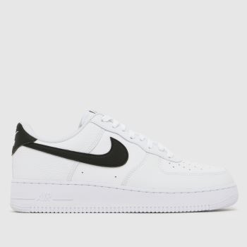 Nike White & Black Air Force 1 Mens Trainers
