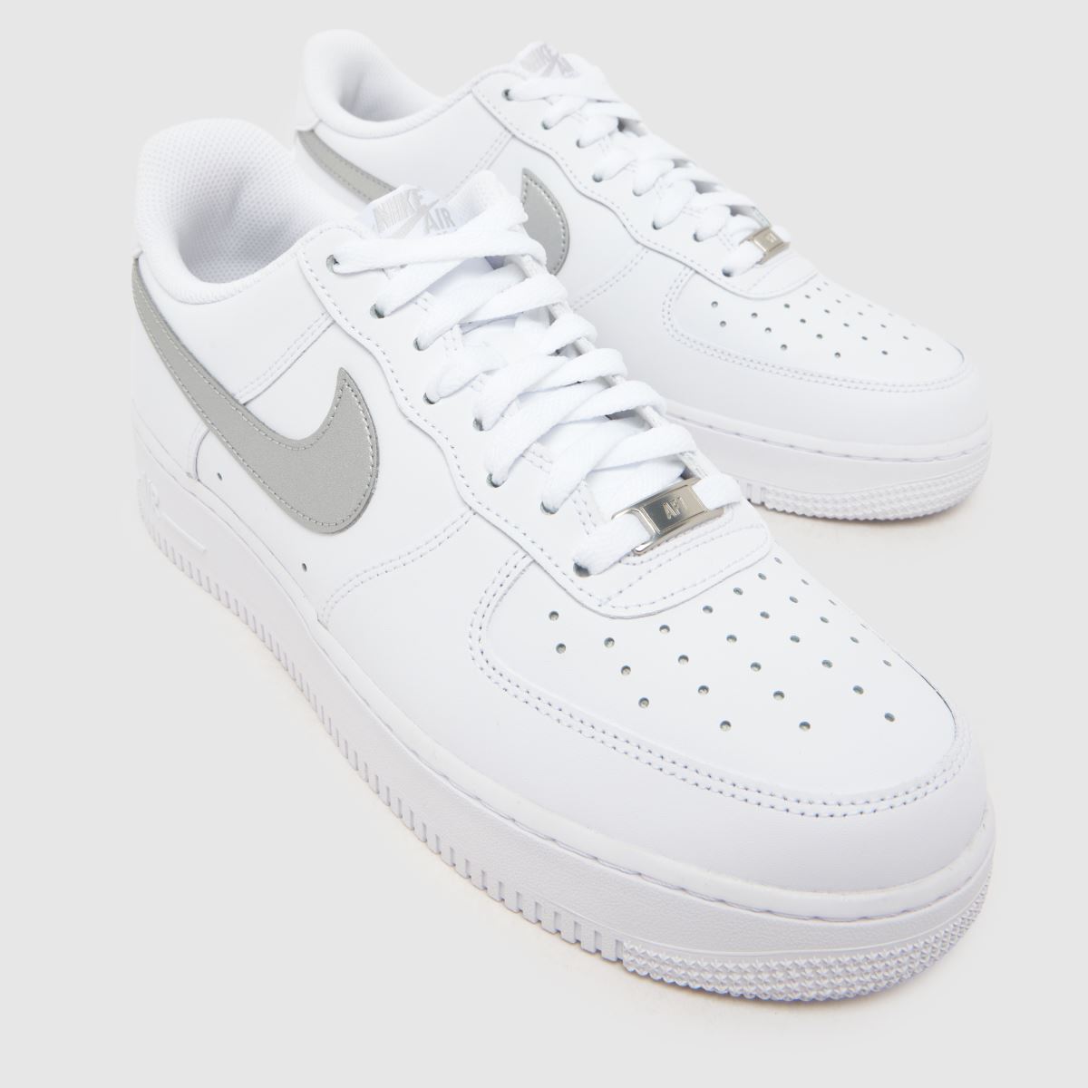 Nike Air Force 1 in White & Silver Nike Air Force 1 4