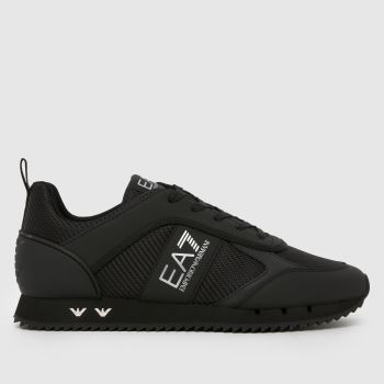 EA7 Emporio Armani Black Black and White Mens Trainers