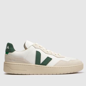 VEJA White & Green V-90 Mens Trainers