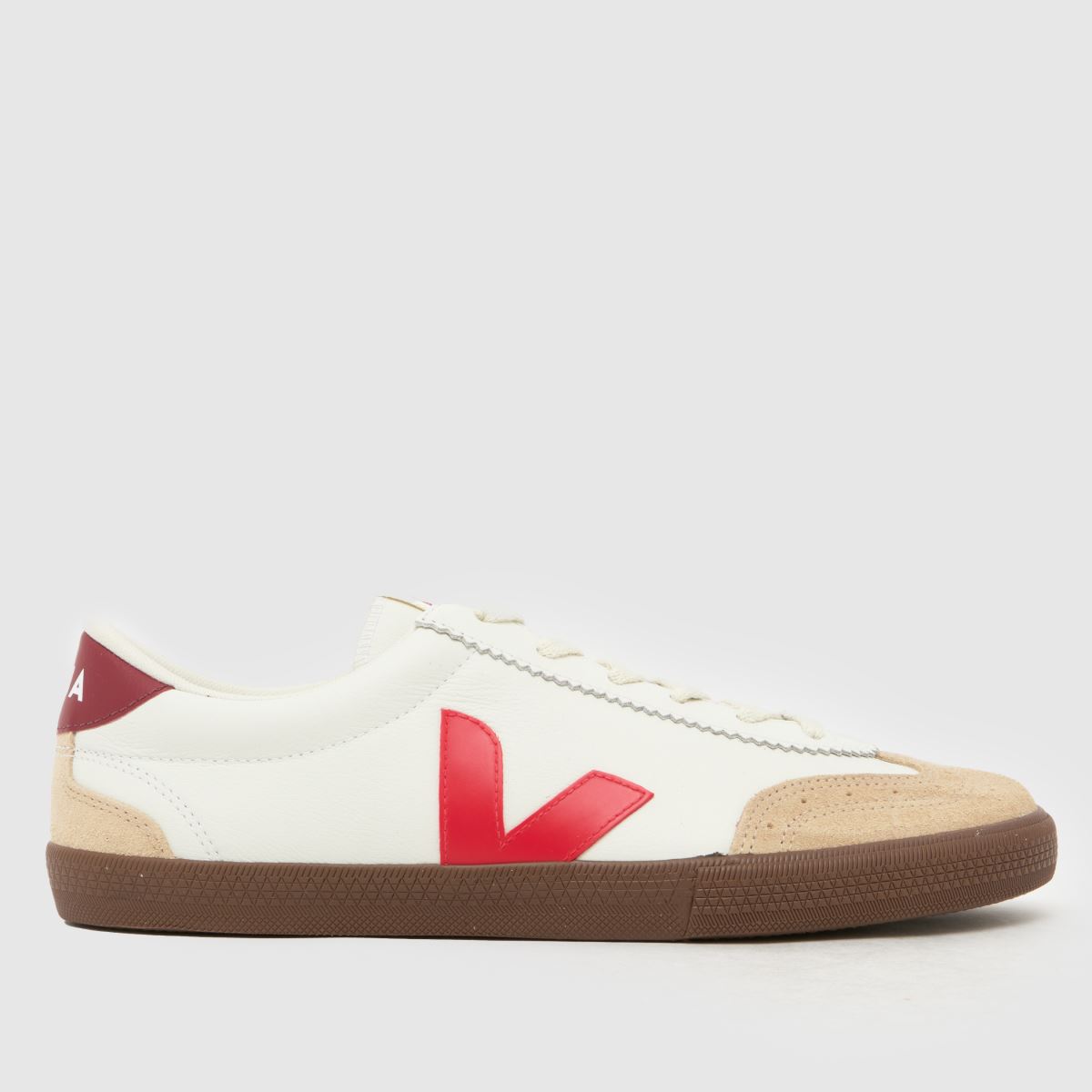 VEJA Volley Trainers in White & Red