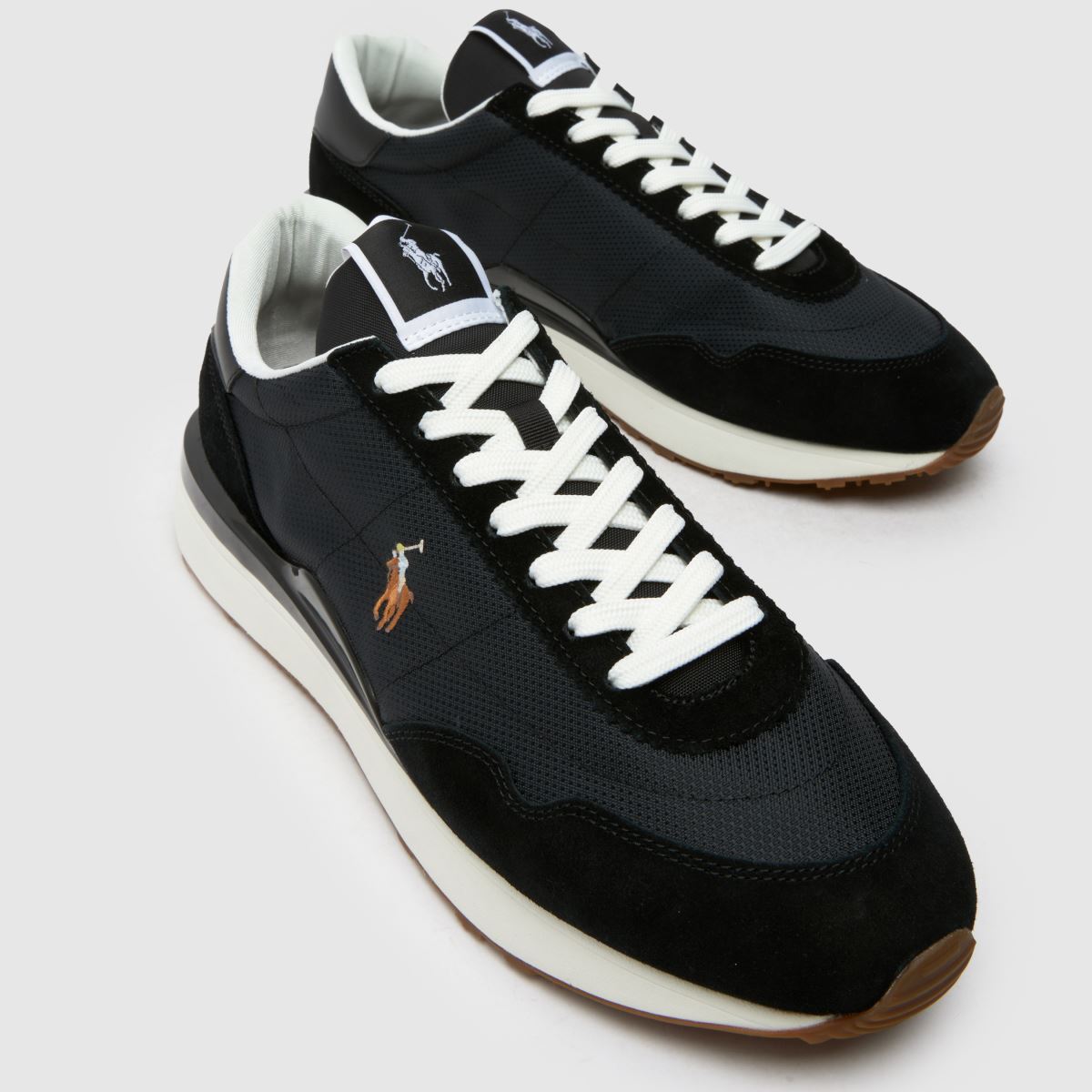 Mens Black & White Polo Ralph Lauren Train 89 PP Trainers