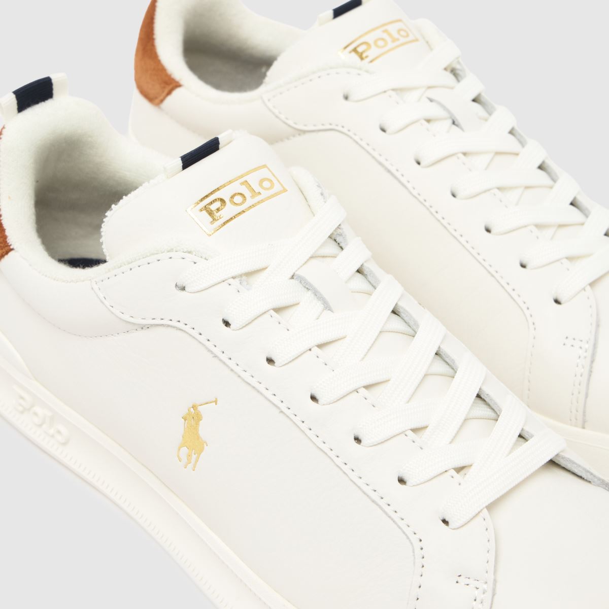 Polo Ralph Lauren Heritage Court in White & Brown Polo Ralph Lauren Heritage Court 4