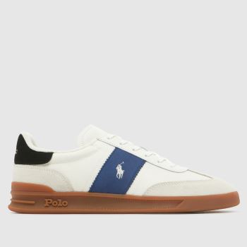Polo Ralph Lauren White & Blue Heritage Aera Mens Trainers
