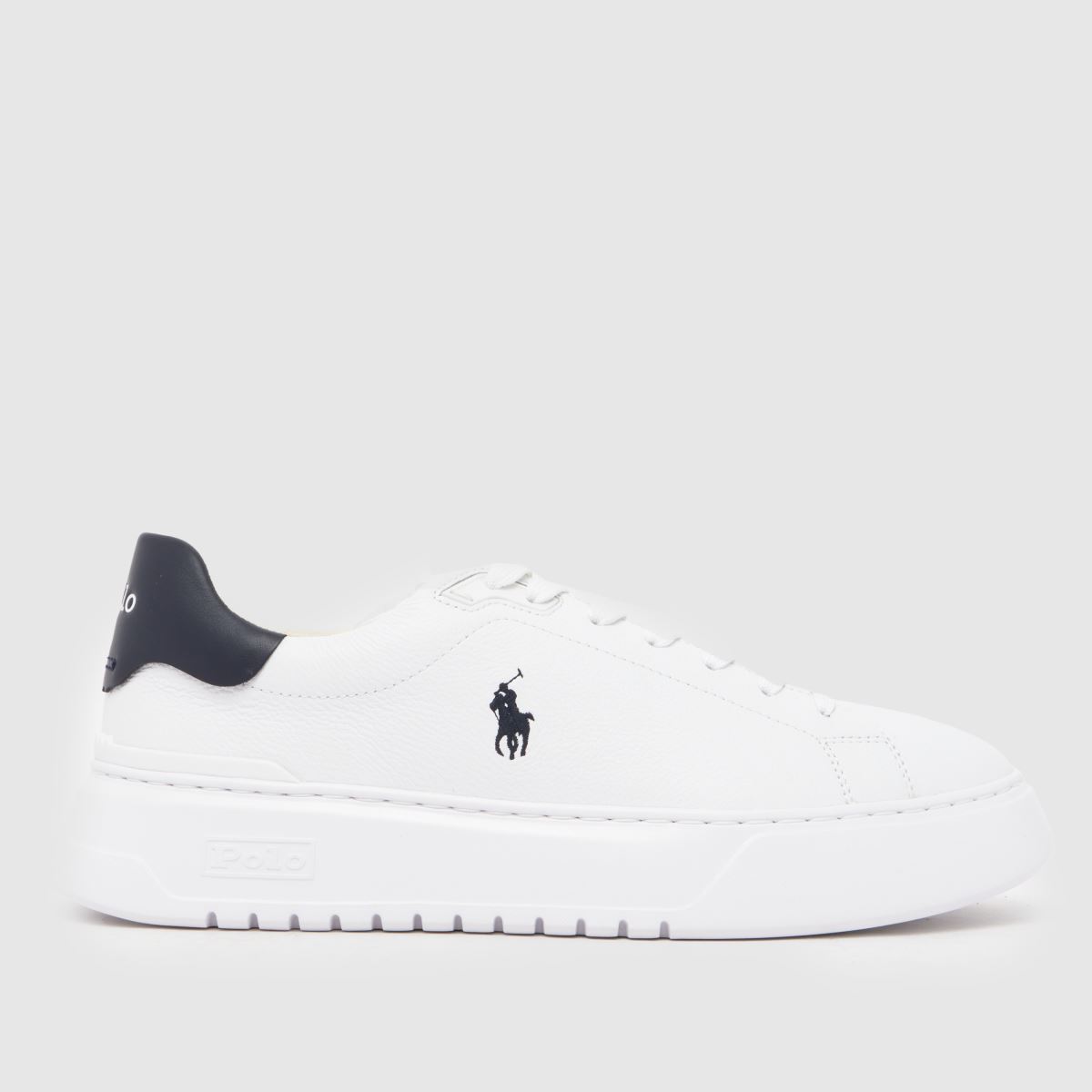 Polo Ralph Lauren Rlite Court Trainers in White & Navy