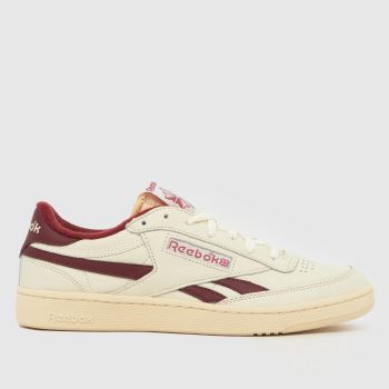 Reebok White & Burgundy Club C Revenge Mens Trainers
