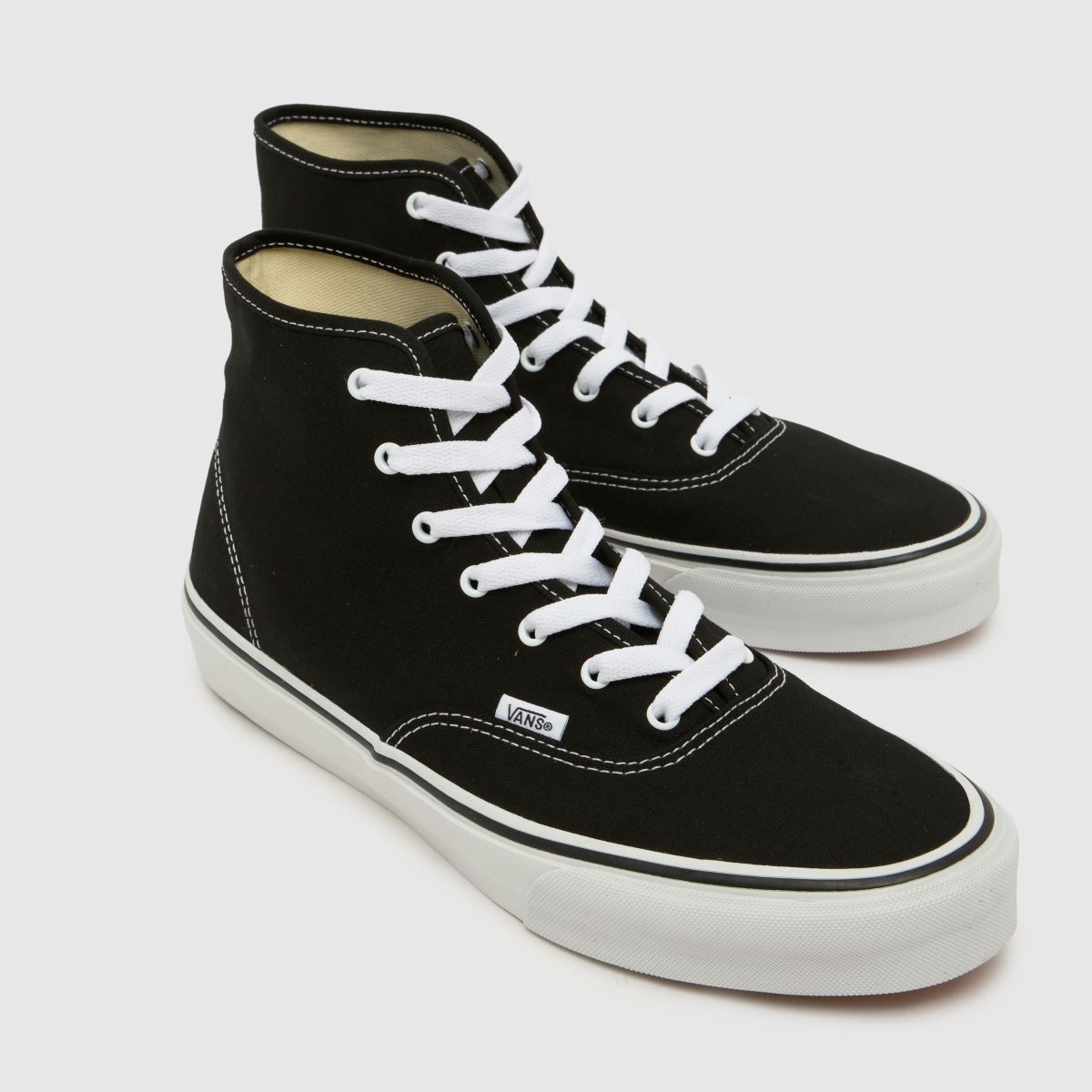 Mens Black & White Vans Authentic Hi 2.0 Trainers | schuh